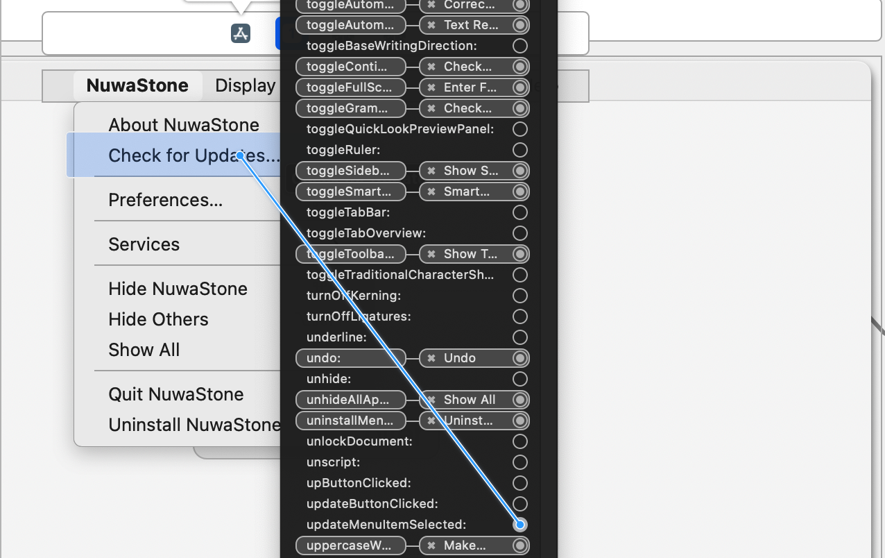 绑定菜单和响应方法