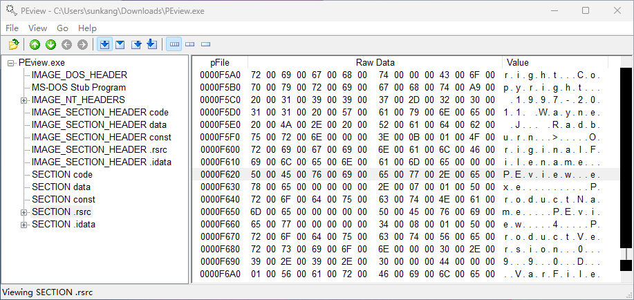 PEview.exe 原始文件名